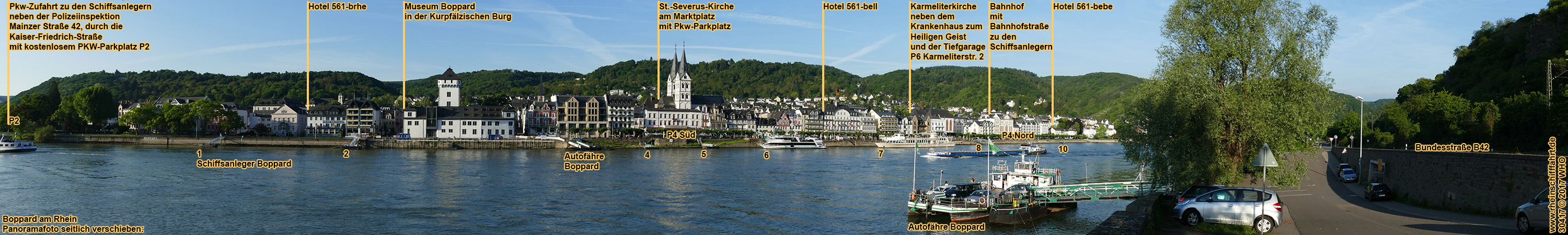 Urlaub ber Weihnachten direkt am Rheinufer. Weihnachtskurzreise in Boppard am Rhein, ca. 100 m zur Altstadt und Fugngerzone, inmitten vom UNESCO-Weltkulturerbe Mittelrhein, im romantischen Rheintal.