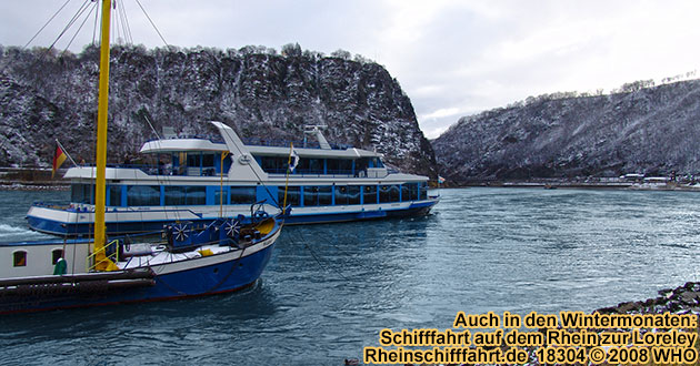 Rheinschifffahrt von Boppard zur Loreley im Winter