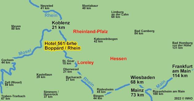 Urlaub über Weihnachten am Mittelrhein, Weihnachtsurlaub direkt am Rheinufer in Boppard am Rhein im Tal der Loreley